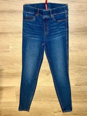 Spanx Ankle Skinny Jeans Midnight Shade Pull-On High Rise Medium